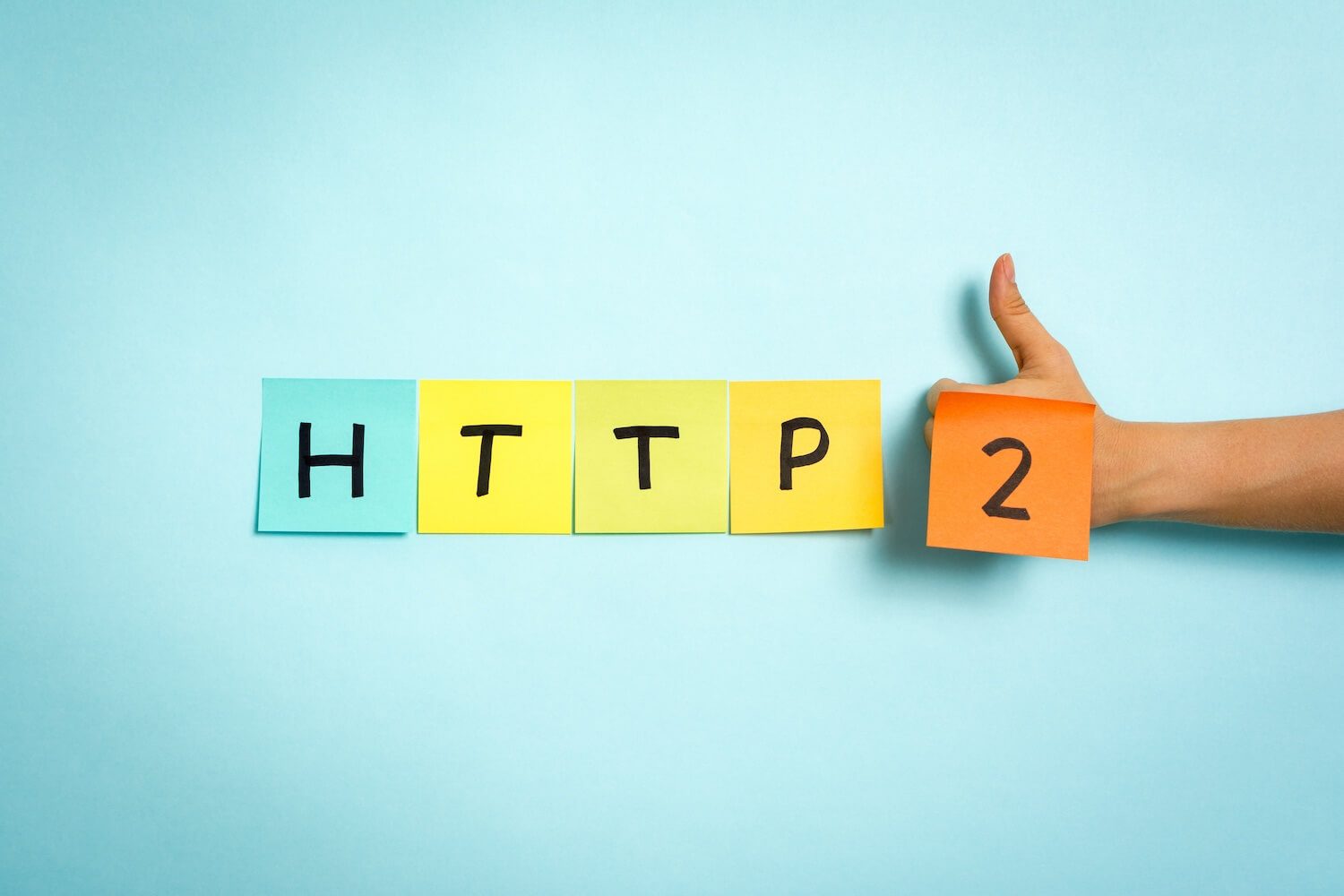 Website,Protocol,Http/2,On,Blue,Background.,Hand,Making,Thumb,Up HTTP/2 Blogbeitrag von Get On Stage GmbH